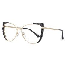 Load image into Gallery viewer, 53533 Anti Blue Light Half Frame Metal Optical Glasses Frames Cat Eye Women Computer Eyeglasses