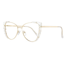 Load image into Gallery viewer, 53533 Anti Blue Light Half Frame Metal Optical Glasses Frames Cat Eye Women Computer Eyeglasses