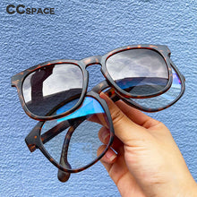 Load image into Gallery viewer, 53540 Retro Square Anti Blue Light Multifunctional Glasses Frames Polarized Sunglasses Clip Men Women Computer Eyeglasses