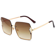 Load image into Gallery viewer, 53568 Half Frame  Women Brand Sunglasses Pearl Square Shades UV400 Vintage Glasses