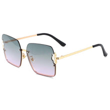 Load image into Gallery viewer, 53568 Half Frame  Women Brand Sunglasses Pearl Square Shades UV400 Vintage Glasses