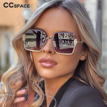Load image into Gallery viewer, 53568 Half Frame  Women Brand Sunglasses Pearl Square Shades UV400 Vintage Glasses