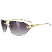 Load image into Gallery viewer, 53569 Rimless Sunglasses Leopard Head Men Women Shades Uv400 Vintage Glasses