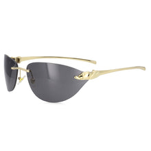 Load image into Gallery viewer, 53569 Rimless Sunglasses Leopard Head Men Women Shades Uv400 Vintage Glasses