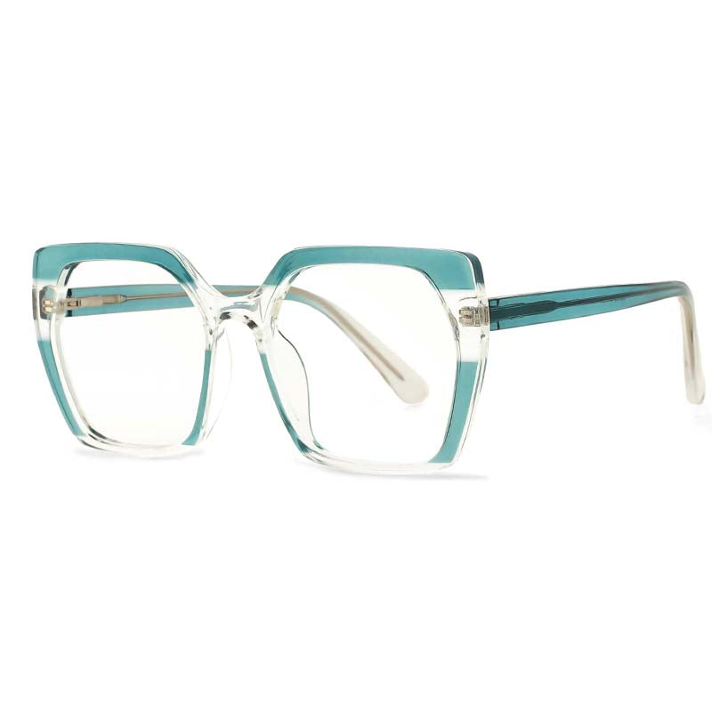 53590 TR90 Oversized Stripe Anti Blue Light Glasses Frames Men Women Computer Eyeglasses