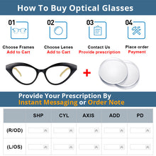 Carica l&#39;immagine nel visualizzatore di Gallery, 53662 Sexy Cat Eye Anti Blue Light Glasses Frames Metal Chain Legs Women Computer Eyeglasses