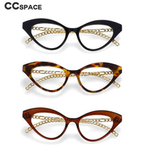 Carica l&#39;immagine nel visualizzatore di Gallery, 53662 Sexy Cat Eye Anti Blue Light Glasses Frames Metal Chain Legs Women Computer Eyeglasses