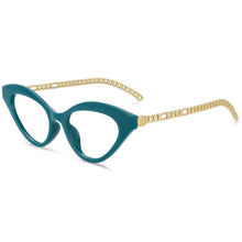 Carica l&#39;immagine nel visualizzatore di Gallery, 53662 Sexy Cat Eye Anti Blue Light Glasses Frames Metal Chain Legs Women Computer Eyeglasses