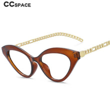 Carica l&#39;immagine nel visualizzatore di Gallery, 53662 Sexy Cat Eye Anti Blue Light Glasses Frames Metal Chain Legs Women Computer Eyeglasses