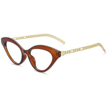 Carica l&#39;immagine nel visualizzatore di Gallery, 53662 Sexy Cat Eye Anti Blue Light Glasses Frames Metal Chain Legs Women Computer Eyeglasses