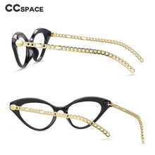 Carica l&#39;immagine nel visualizzatore di Gallery, 53662 Sexy Cat Eye Anti Blue Light Glasses Frames Metal Chain Legs Women Computer Eyeglasses