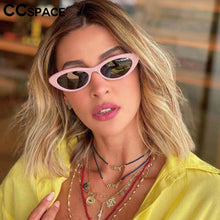 Load image into Gallery viewer, 53666 Brand Sunglasses Small Cat Eye Women Shades Uv400 Vintage Glasses
