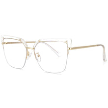 Load image into Gallery viewer, 53681 Oversized Half Frame Anti Blue Light Optical Eyebrow Glasses Frames Women Computer Eyeglasses