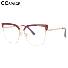 Load image into Gallery viewer, 53681 Oversized Half Frame Anti Blue Light Optical Eyebrow Glasses Frames Women Computer Eyeglasses