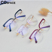 Load image into Gallery viewer, 53681 Oversized Half Frame Anti Blue Light Optical Eyebrow Glasses Frames Women Computer Eyeglasses