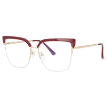 Load image into Gallery viewer, 53681 Oversized Half Frame Anti Blue Light Optical Eyebrow Glasses Frames Women Computer Eyeglasses