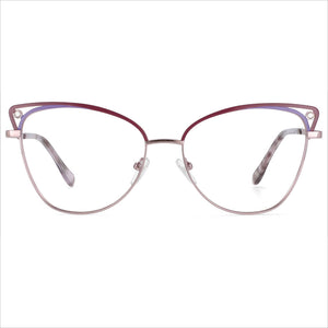 53685 Retro Cat Eye Metal Optical Prescription Glasses Frames  Women Computer Eyeglasses
