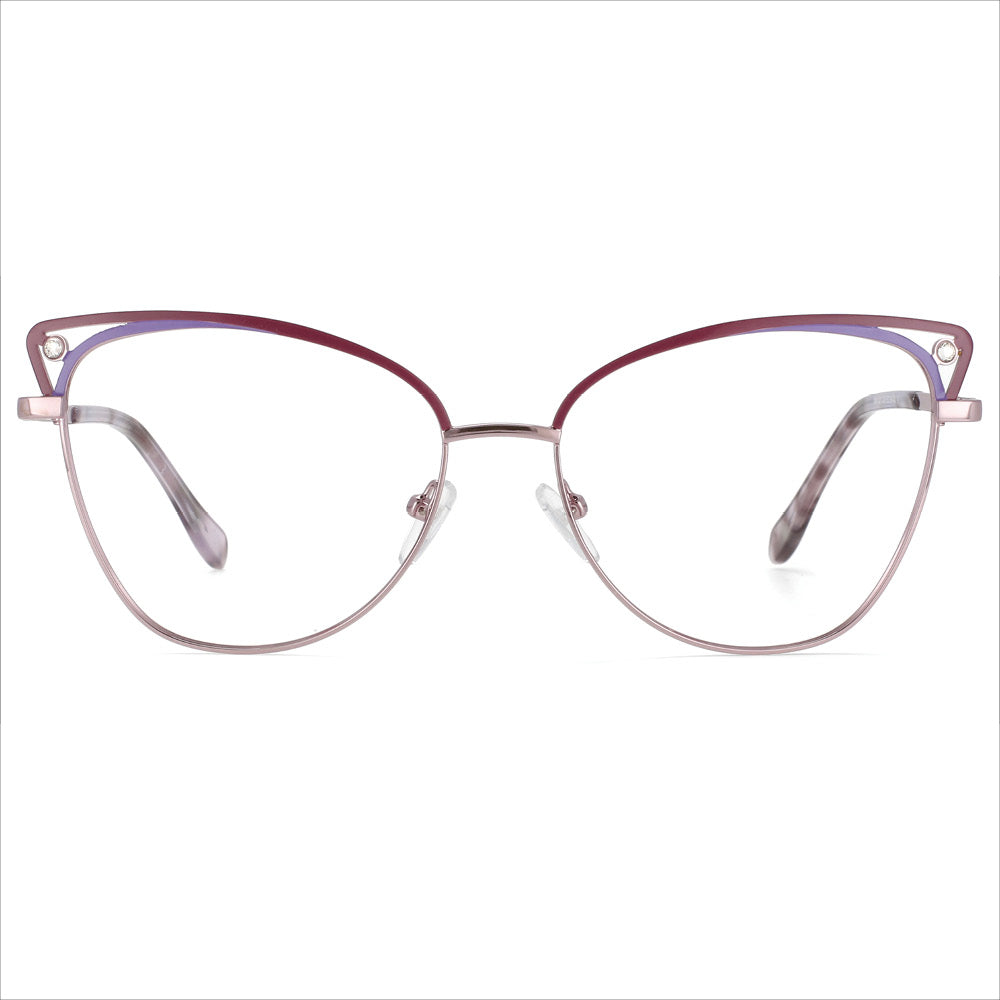 53685 Retro Cat Eye Metal Optical Prescription Glasses Frames  Women Computer Eyeglasses