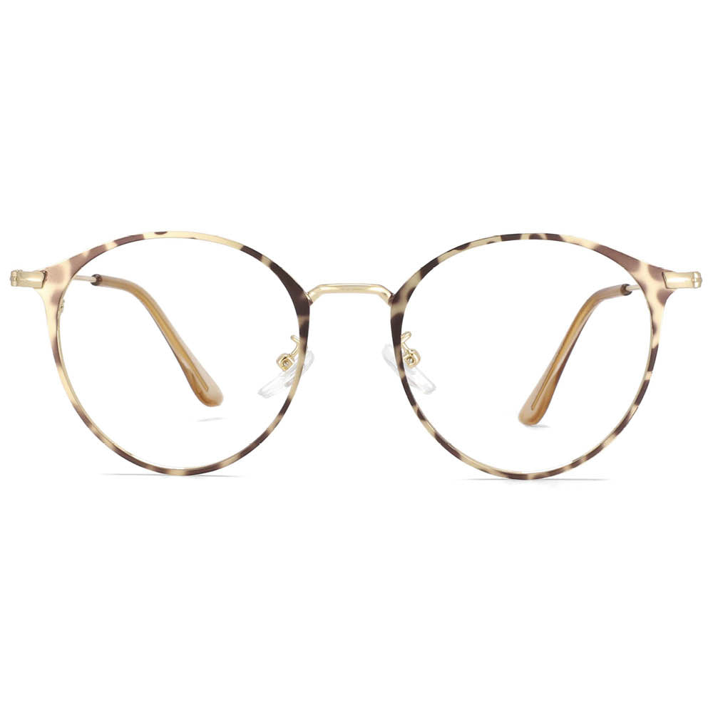 53702 Anti Blue Light Round Metal Optical Glasses Frames Women Computer Eyeglasses