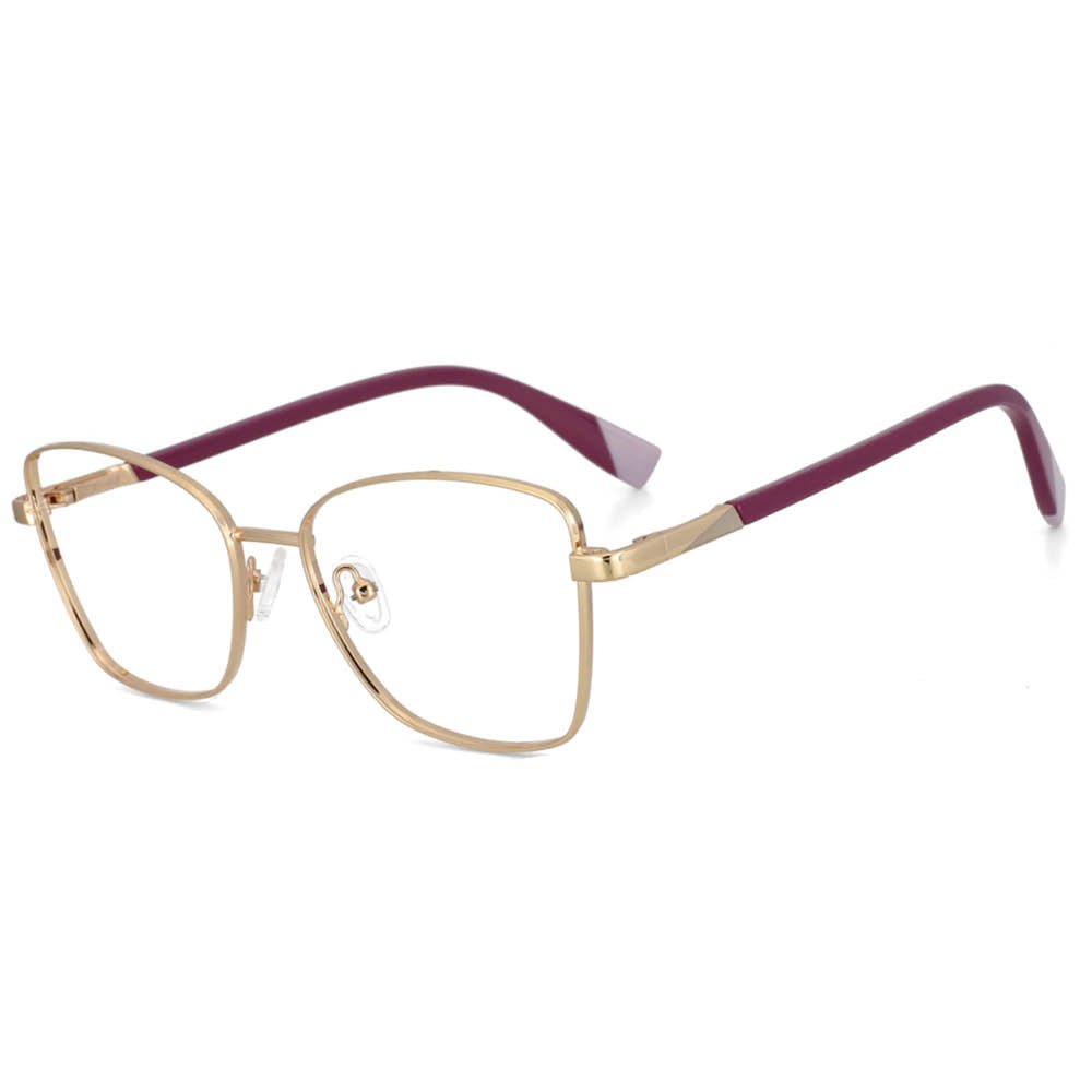 53704 Square Metal Optical Glasses Frames Anti Blue Light Women Computer Eyeglasses