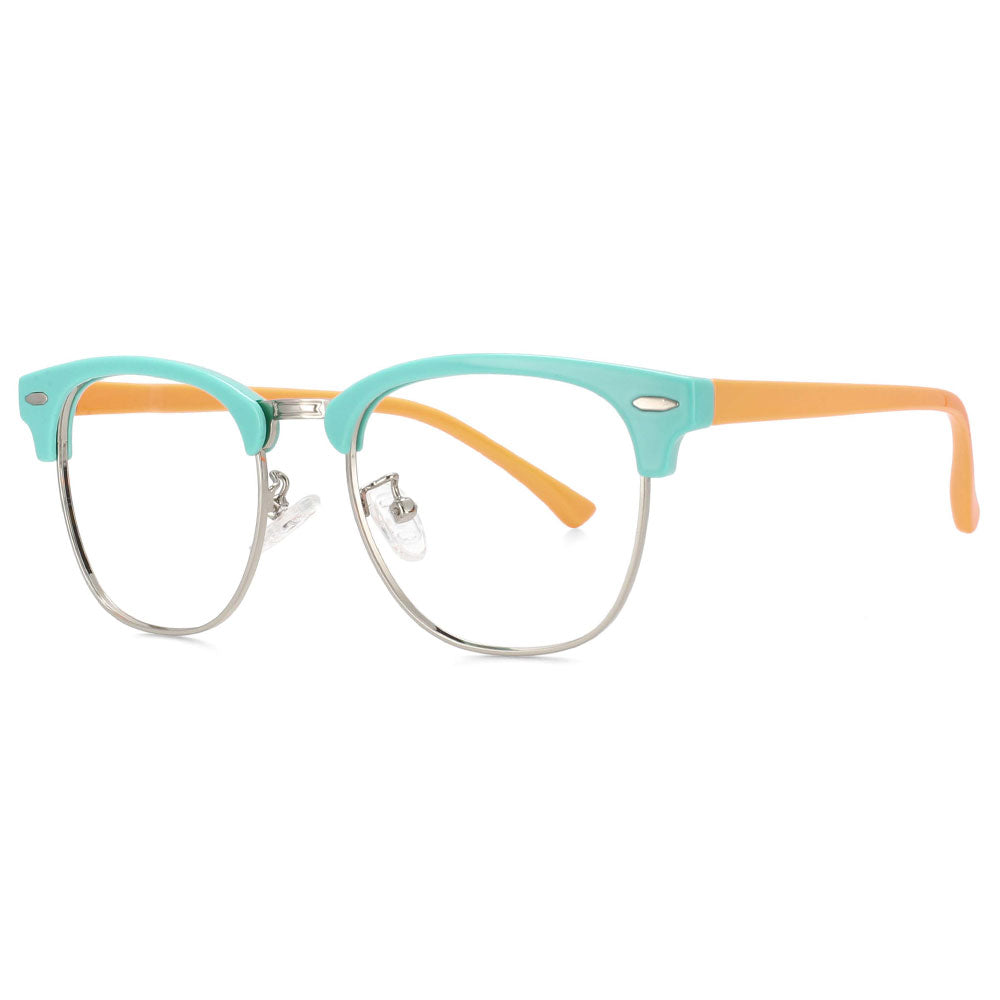 53743 Retro Kids Anti Blue Light Metal Optical Glasses Frames Rice Nails Student Eyeglasses