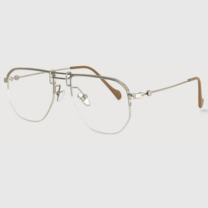 53747 Anti Blue Light Metal Half Frame Glasses Frames Men Women Computer Eyeglasses