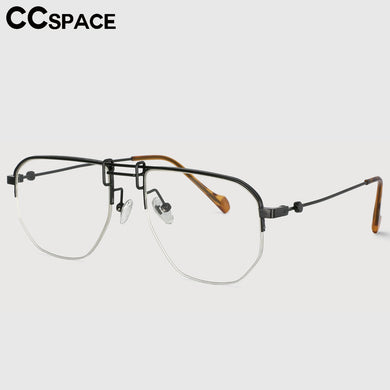 53747 Anti Blue Light Metal Half Frame Glasses Frames Men Women Computer Eyeglasses
