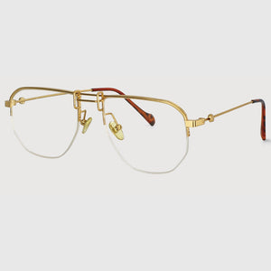 53747 Anti Blue Light Metal Half Frame Glasses Frames Men Women Computer Eyeglasses