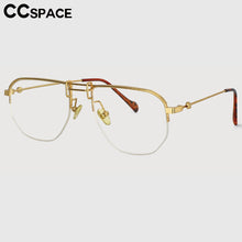Carica l&#39;immagine nel visualizzatore di Gallery, 53747 Anti Blue Light Metal Half Frame Glasses Frames Men Women Computer Eyeglasses