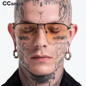 53747 Anti Blue Light Metal Half Frame Glasses Frames Men Women Computer Eyeglasses