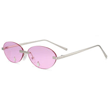 Load image into Gallery viewer, 53780 Oval Rimless Sunglasses Diamond Women Shades Uv400 Vintage Glasses