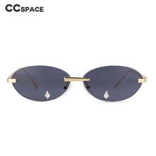 Load image into Gallery viewer, 53780 Oval Rimless Sunglasses Diamond Women Shades Uv400 Vintage Glasses