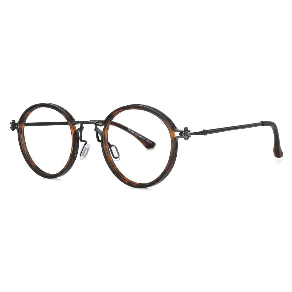 53813 Retro Anti Blue Light Round Optical Metal Glasses Frames Men Women Computer Eyeglasses