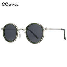 Load image into Gallery viewer, 53813 Retro Punk Sunglasses Metal Round Glasses Frame Men Women Shades Uv400 Vintage Glasses