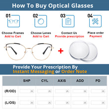 Load image into Gallery viewer, 53833 Cat Eye Women Metal Anti Blue Light Optical Glasses Frames Computer Eyeglasses