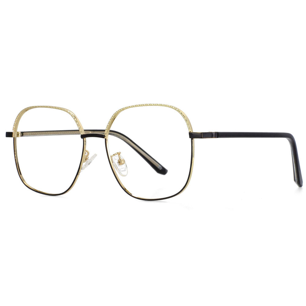 53837 Oversized Square Anti Blue Light Metal Optical Glasses Frames Men Women Computer Eyeglasses