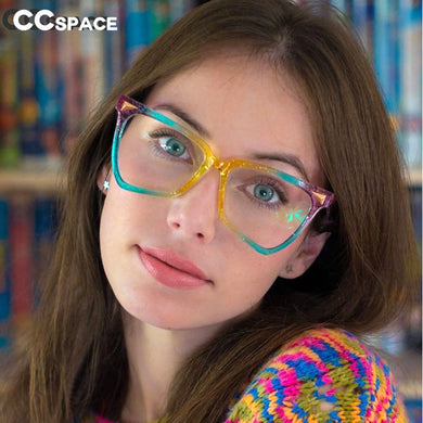 53838 Oversized Women Rainbow Glasses Frames Anti Blue Light Computer Eyeglasses