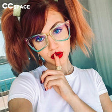 Load image into Gallery viewer, 53838 Oversized Women Rainbow Glasses Frames Anti Blue Light Computer Eyeglasses