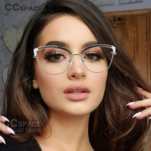 Load image into Gallery viewer, 53845 Retro Cat Eye Women Metal Anti Blue Light Optical Glasses Frames Computer Eyeglasses