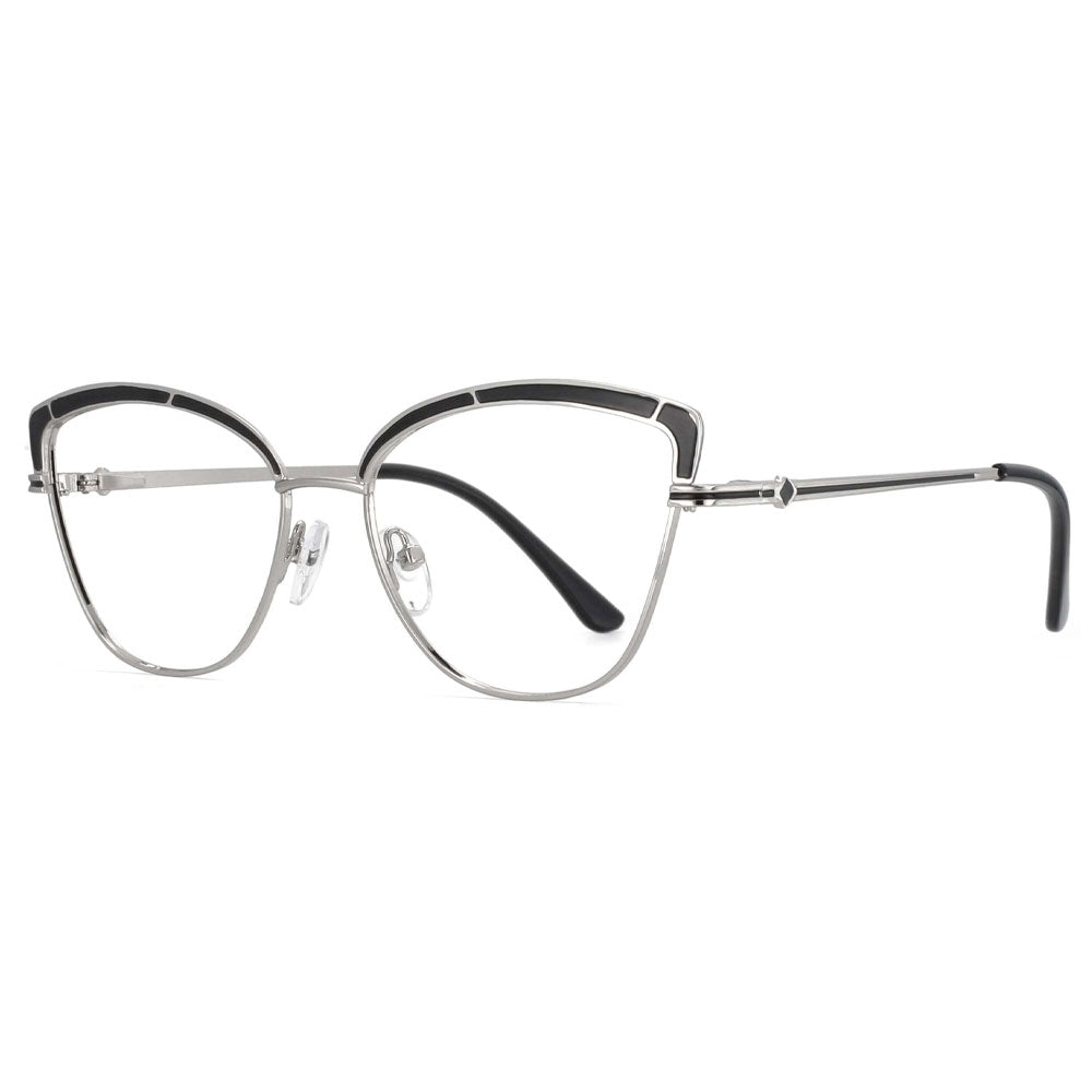 53845 Retro Cat Eye Women Metal Anti Blue Light Optical Glasses Frames Computer Eyeglasses
