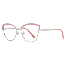 Load image into Gallery viewer, 53845 Retro Cat Eye Women Metal Anti Blue Light Optical Glasses Frames Computer Eyeglasses