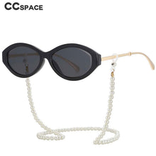 Load image into Gallery viewer, 53846  Women Sunglasses with Pearl Chain Shades Uv400 Vintage Glasses