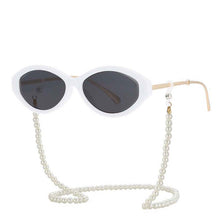 Load image into Gallery viewer, 53846  Women Sunglasses with Pearl Chain Shades Uv400 Vintage Glasses