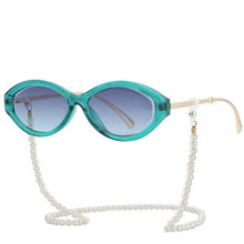 Load image into Gallery viewer, 53846  Women Sunglasses with Pearl Chain Shades Uv400 Vintage Glasses