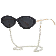 Load image into Gallery viewer, 53846  Women Sunglasses with Pearl Chain Shades Uv400 Vintage Glasses