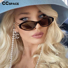 Load image into Gallery viewer, 53846  Women Sunglasses with Pearl Chain Shades Uv400 Vintage Glasses