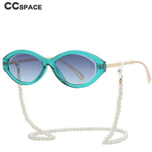 Load image into Gallery viewer, 53846  Women Sunglasses with Pearl Chain Shades Uv400 Vintage Glasses