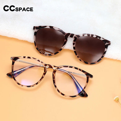 53849 Round Retro Anti Blue Light Magnetic Clip Polarized Sunglasses UV400 Women Shades Vintage Glasses