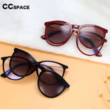 Load image into Gallery viewer, 53849 Round Retro Anti Blue Light Magnetic Clip Polarized Sunglasses UV400 Women Shades Vintage Glasses