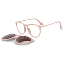 Load image into Gallery viewer, 53849 Round Retro Anti Blue Light Magnetic Clip Polarized Sunglasses UV400 Women Shades Vintage Glasses
